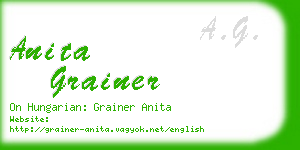 anita grainer business card